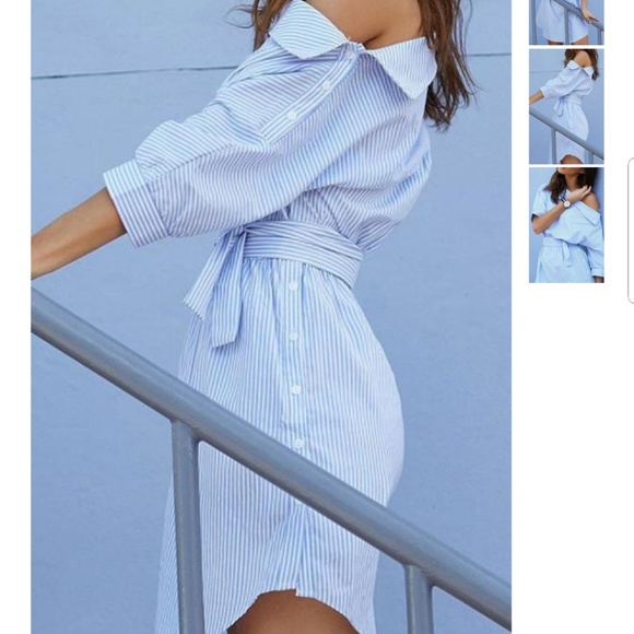 Off the shoulder shirt dress - Picture 2 of 5